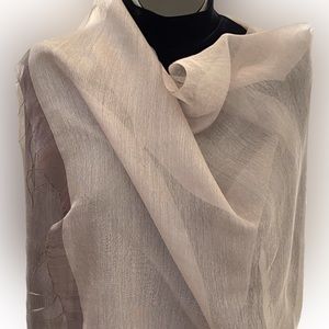 Scarf, cape, head, shoulder, shawl, all culture long & wide silky tan beige NEW!